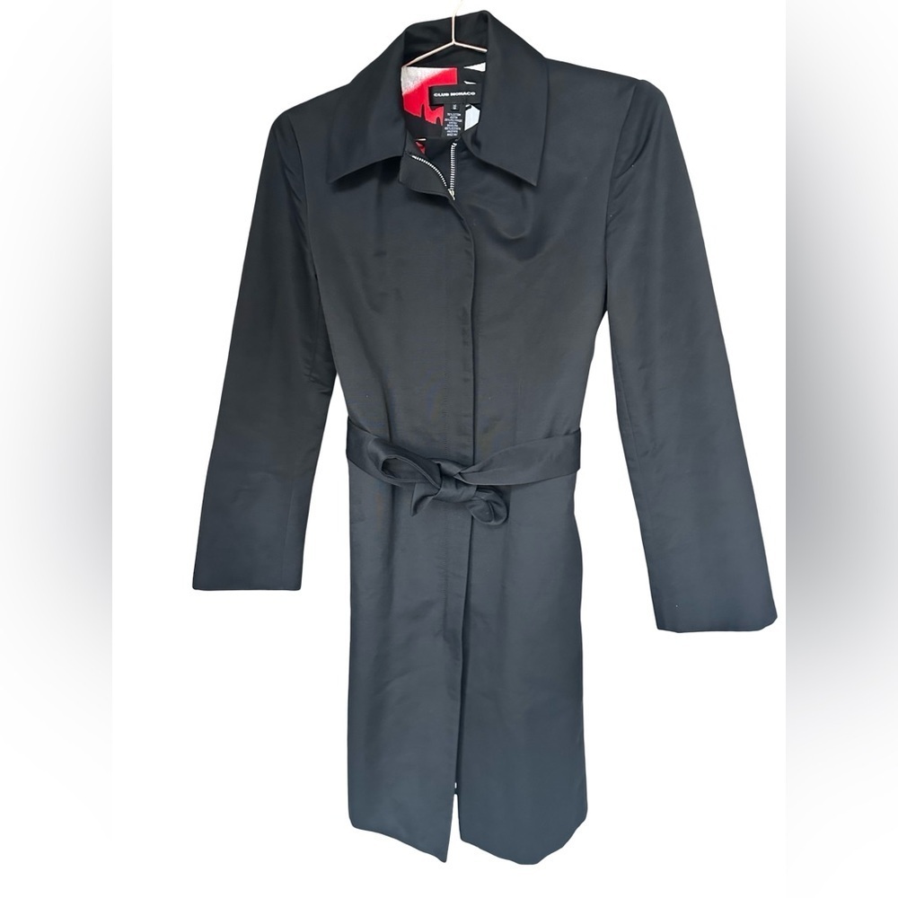 Club Monaco Black Belted Coat - Picture 4 of 12
